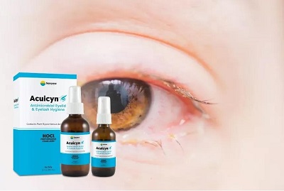 Acide hypochloreux utilisé comme solution de soins oculaires